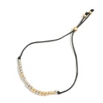 Wholesale adjustable Cord Bracelet International Morse Code Beads D