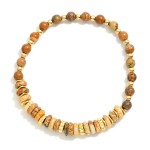 Wholesale natural Stone Beaded Bracelet Metal Accents D
