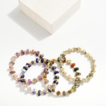 Wholesale natural Stone Beaded Bracelet Metal Accents D
