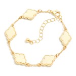 Wholesale linked Clover Bracelet Glass Stone D Extender L