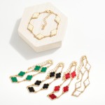 Wholesale linked Clover Bracelet Glass Stone D Extender L