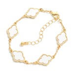 Wholesale linked Clover Bracelet Glass Stone D Extender L