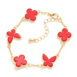 Wholesale linked Clover Bracelet Butterfly D Extender L