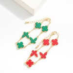 Wholesale linked Clover Bracelet Butterfly D Extender L