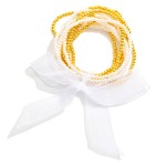 Wholesale set Ten Beaded Stretch Bracelets Pearl Metal Tones L