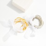Wholesale set Ten Beaded Stretch Bracelets Pearl Metal Tones L