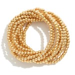 Wholesale set Ten Metal Beaded Stretch Bracelets D