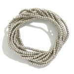 Wholesale set Ten Metal Beaded Stretch Bracelets D