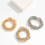 Wholesale set Ten Metal Beaded Stretch Bracelets D
