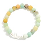 Wholesale natural Stone Beaded Stretch Bracelet Cross D