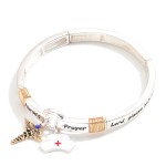 Wholesale metal Nurse s Prayer Engraved Stretch Bangle Caduceus Nurse s Hat Char