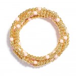 Wholesale set Seven Metal Beaded Bracelets Stone Beads D