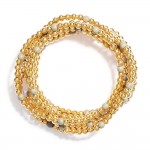 Wholesale set Seven Metal Beaded Bracelets Stone Beads D