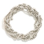 Wholesale set Five Metal Beaded Stretch Bracelets Bubble Criss Cross Stations D