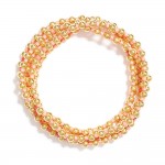 Wholesale set Five Beaded Stretch Bracelets Metal Tones Disk Beads D