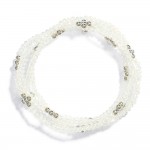 Wholesale set Five Beaded Stretch Bracelets Iridescent Faceted Beads Bubble Cris