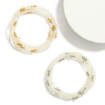Wholesale set Five Beaded Stretch Bracelets Iridescent Faceted Beads Bubble Cris