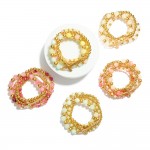 Wholesale set Five Beaded Bracelets Metal Tones East West Cross D