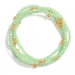 Wholesale set Five Beaded Stretch Bracelets Faceted Beads Metal Bubble Criss Cro