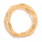 Wholesale set Five Beaded Stretch Bracelets Faceted Beads Metal Bubble Criss Cro