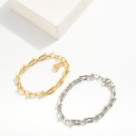 Wholesale gold Dipped Small U Chain Link Bracelet D Extender L