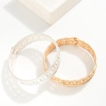 Wholesale hinged Bangle Bracelet Metal Dome Accents D