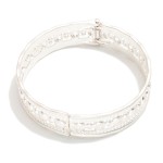 Wholesale hinged Bangle Bracelet Metal Dome Accents D