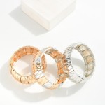 Wholesale metal Stretch Bangle Bracelet Wave Accent D