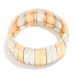 Wholesale metal Stretch Bangle Bracelet Wave Accent D