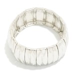 Wholesale metal Stretch Bangle Bracelet Wave Accent D