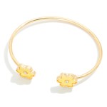 Wholesale metal Cuff Bracelet Acetate Flowers D