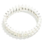 Wholesale linked Rectangle Cut Glass Crystal Rhinestones Stretch Bracelet D