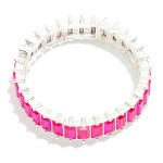Wholesale linked Rectangle Cut Glass Crystal Rhinestones Stretch Bracelet D