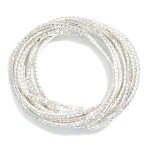 Wholesale set Ten Linked Rhinestone Stretch Bracelets D