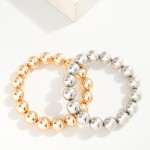 Wholesale metal Beaded Stretch Bracelet D