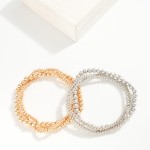 Wholesale set Three Metal Beaded Stretch Bracelets D