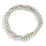 Wholesale set Three Metal Beaded Stretch Bracelets D