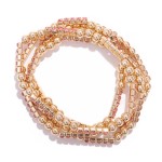 Wholesale set Four Metal Beaded Stretch Bracelets Rhinestone Accents D