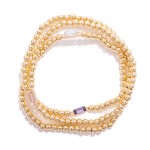 Wholesale set Three Metal Beaded Stretch Bracelets Rhinestone Detail D