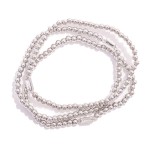 Wholesale set Three Metal Beaded Stretch Bracelets Rhinestone Detail D