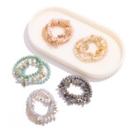 Wholesale set Three Beaded Stretch Bracelets Glass Faceted Beads Stones D
