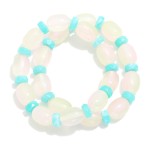 Wholesale set Two Glass Pebble Stretch Bracelets D
