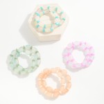 Wholesale set Two Glass Pebble Stretch Bracelets D