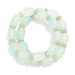 Wholesale set Two Glass Pebble Stretch Bracelets D