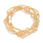 Wholesale set Five Metal Beaded Bracelets Faceted Bead Accents D
