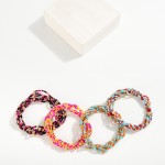 Wholesale set Six Seed Beaded Stretch Bracelets Metal Tones L