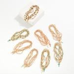 Wholesale set Five Petite Metal Beaded Bracelets Enamel Crosses Faceted Beads D