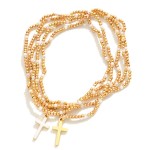 Wholesale set Five Petite Metal Beaded Bracelets Enamel Crosses Faceted Beads D