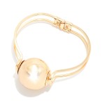 Wholesale hallow Metal Bangle Bracelet Metal Ball Detail D