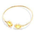 Wholesale metal Cuff Bracelet Glass Crystal Clover Accents D